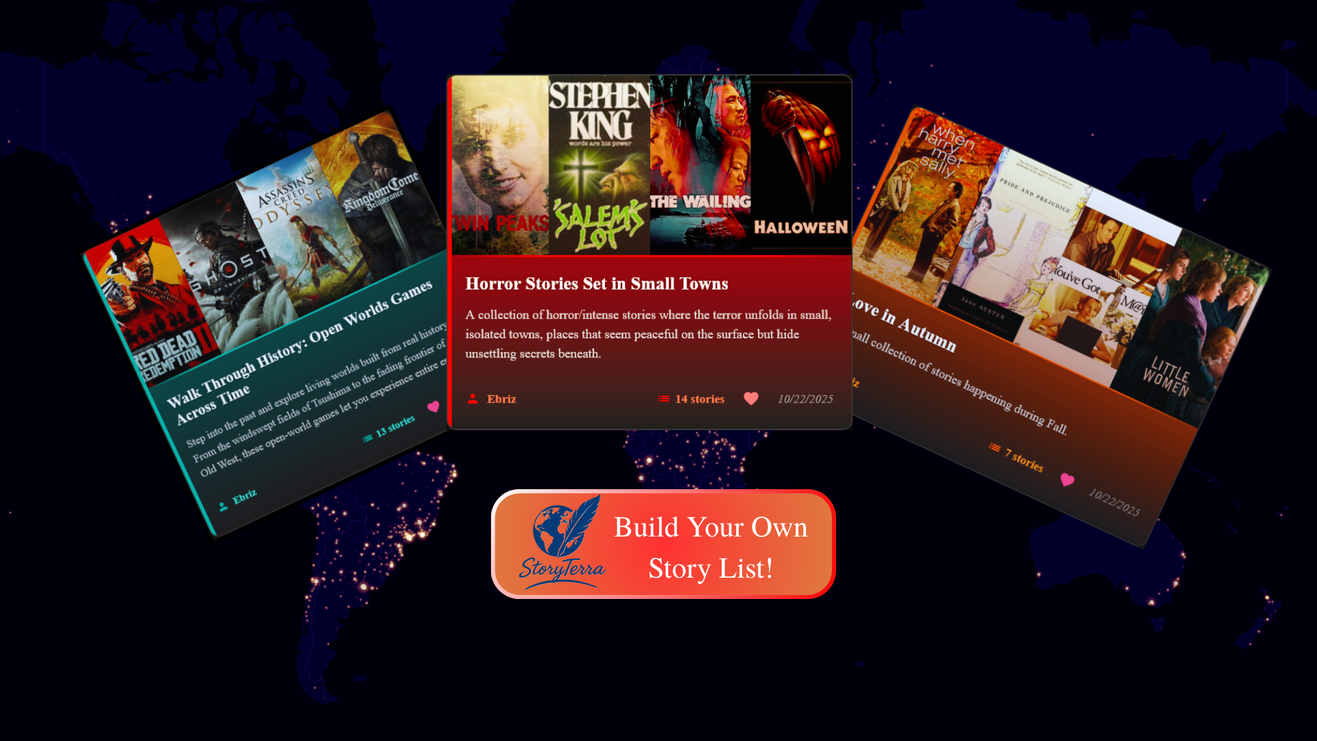 StoryTerra Lists Feature